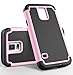 E LV Hybrid Slim Shock-Absorption / Impact Resistant Dual Layer Defender Case for Samsung Galaxy S5 – [BABY PINK]