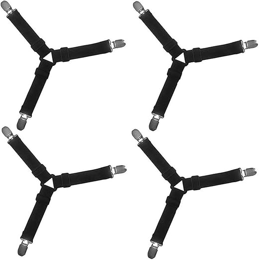 JohnJohnsen 4pcs Triángulo colchón de la Cama Clips Hoja Pinzas Correas