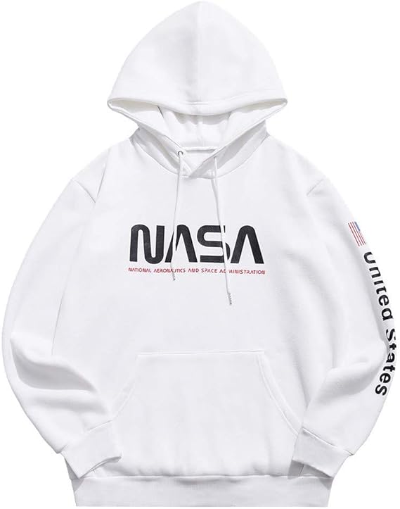 Amazon Zaful メンズ Nasa レターグラフィック アメリカ国旗プリントパーカー ユニセックス カラーブロック プルオーバー ドローストリング フード付きスウェットシャツ Us サイズ X Large メンズ 通販