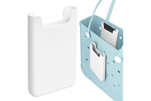 SUNGRACE Silicone Phone Holder for Bogg Bag, Accessories for Simple Modern Bags, Rubber Beach Totebag Charm (White)