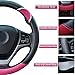 Alusbell Cute Carbon Fiber Steering Wheel Cover Synthetic Leather Auto Car Steering Wheel Cover for Women Universal Fit 15 Inch (Brown)