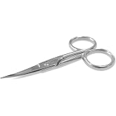 JARVISTAR Small Embroidery Curved Scissors, 4&rdquo; Forged Stainless Steel Detail Craft Cutter, Sharp Pointed Tip for Fabric Sewing, Needlework, Yarn and DIY Crafts