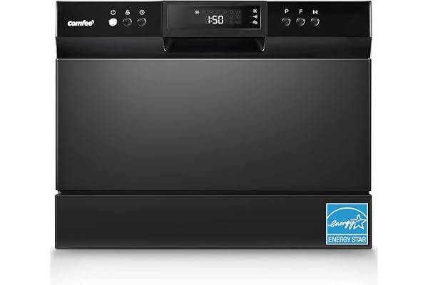 COMFEE�?T Countertop Dishwasher, Energy Star Portable Dishwasher, 6 Place Settings & 8 Washing Programs, Speed, Baby-Care, ECO& Glass, Dish Washer for Dorm, RV& Apartment, Black