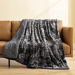 joybest Faux Fur Throw Blanket for Couch, Tie-Dye