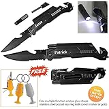 Hot Summer Special!! Personalized Laser Engraved Tactical Rescue Hunting Pocket Knife, Led Flashlight, Bottle Opener, Fire Starter, Holidays Birthday Fathers Day Wedding Groomsmen Gifts