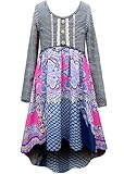 Truly Me, Big Girls Tween Long Sleeve Hi-Low  Dress , 7-16