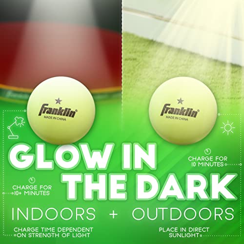 Franklin Sports Glow in The Dark Ping Pong Balls Official Size