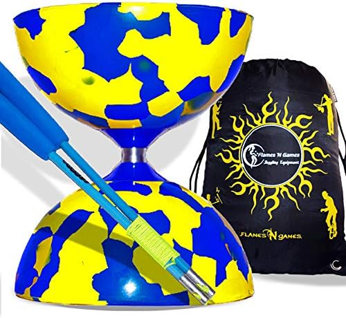 Juggle Dream Jester Diabolo Set  Black/Red  + Metal Diabolo Sticks Diablo String Travel Bag