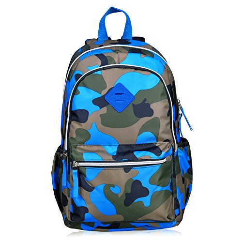 Vbiger Girl's & Boy's Backpack for Middle School Cute Bookbag Outdoor Daypack (Blue(camouflage))