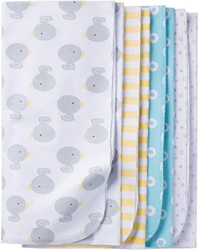 Gerber Clothing Unisex Baby 4 Pack 30x30 Flannel Receiving Blankets, Duck