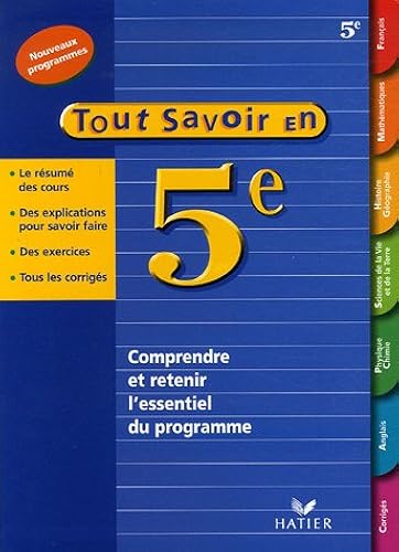 Download Tout savoir en 5e PDF