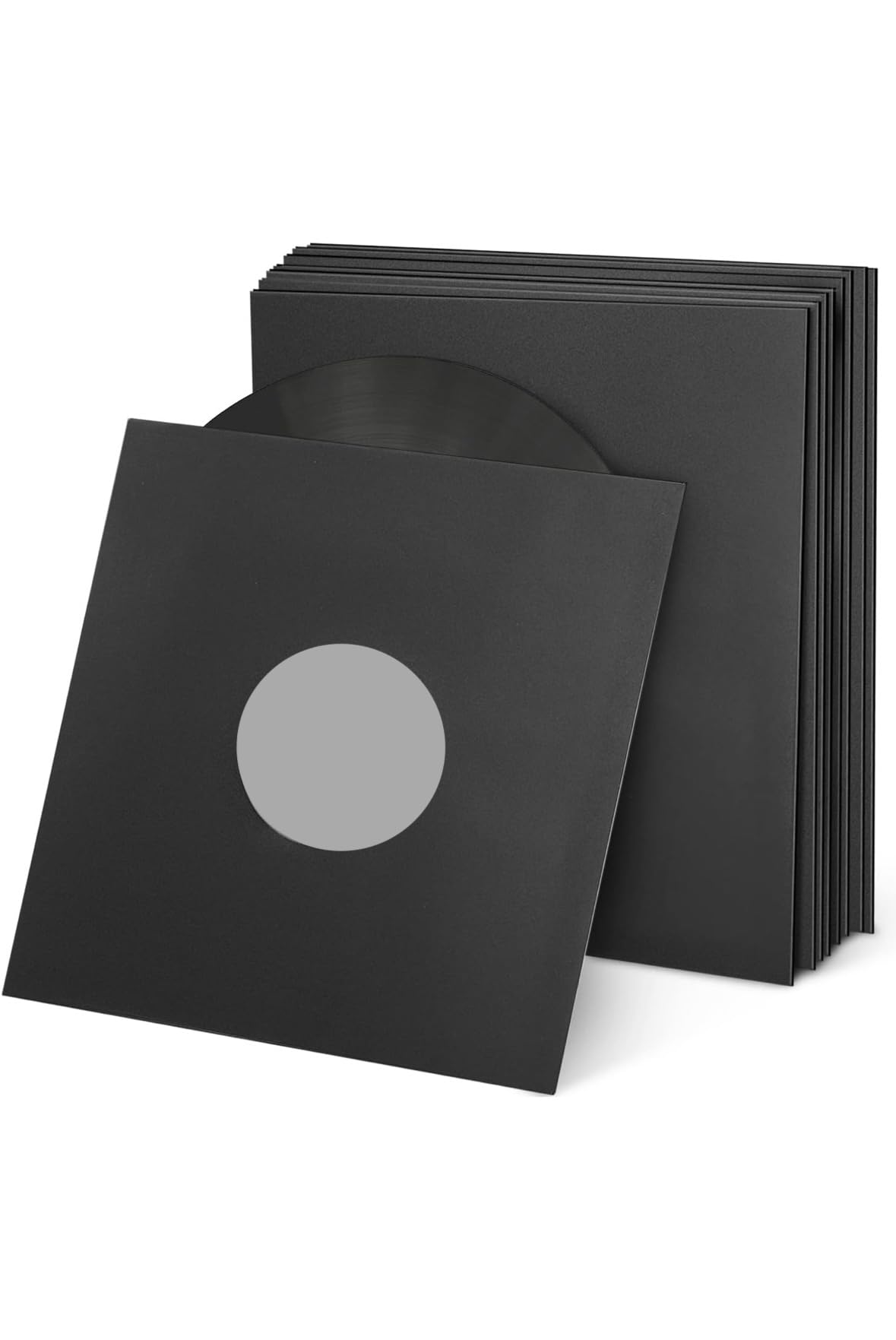 Photo 1 of 100 PCS 12 Inches Black Paper & Poly Lined Record Inner Sleeves for LP Vinyl Records, 110gsm Paper 33 RPM Record Sleeves, Anti Static Record Storage Album Covers LP Vinyl Jacket Covers (100)