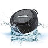 Coby Waterproof Speaker, Shower Speaker,IPX5, Wireless Portable Handheld Bluetooth Speaker Suction Cup, Built in Mic, Handsfree Speakerphone-Black