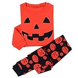 CM-CG Little Boys' Halloween Pumpkin Pajama Long Shirts & Pants Set 2 PC 12M-7Y