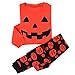 CM-CG Little Boys' Halloween Pumpkin Pajama Long Shirts & Pants Set 2 PC 12M-7Y