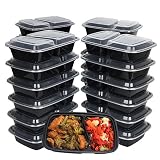 "{50 PACK}" 50 Meal Prep Containers for meal prepping 2 Compartment with 50 Lids - 28 oz.- Microwavable Plastic containers Food Storage containers Reusable Lunch Boxes - Freezer & Dishwasher Safe