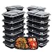 "{50 PACK}" 50 Meal Prep Containers for meal prepping 2 Compartment with 50 Lids - 28 oz.- Microwavable Plastic containers Food Storage containers Reusable Lunch Boxes - Freezer & Dishwasher Safe