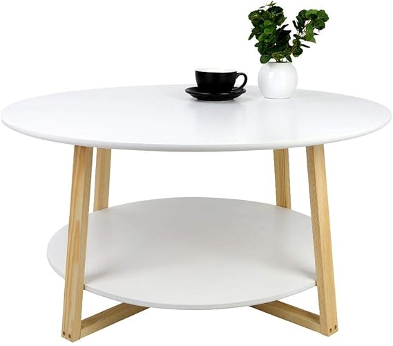 Ausstellungsraum Weiss Wohnzimmer Ebtools 2 Ebenen Runder Couchtisch Holz Beistelltisch Wohnzimmertisch Nachttisch Kaffeetisch Sofatisch Fur Schlafzimmer Buro 90x90x45 Cm Sidra Hospital
