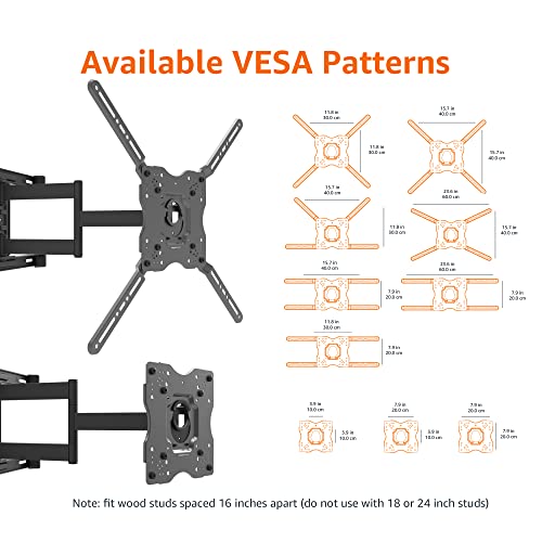 Amazon Basics Full Motion TV Wall Mount with Horizontal Post