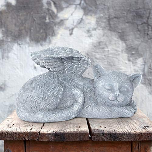 bestheart Sleeping Angel Cat Garden Statuette Outdoor Decoration, Spring Outdoor Garden Art, Terrace, Lawn, Courtyard Art Decoration, Housewarming Garden Gift