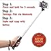 EZ-Snap 3-in-1 Self-Portrait Wireless Extendable Monopod Selfie Stick with Built-in Bluetooth Remote Shutter for iPhone 6, iPhone 6 Plus, iPhone 5, 5S, 5C, Android - Matte Black
