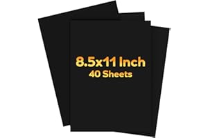 VISHOITTY Black Cardstock 8.5 x 11 Card Stock Construction Paper,40 Sheets Black Paper CardStock for Invitations, Art, Drawing, Menus, DIY Card, Tags, Cards Making, Craft, Certificate, School, Office Printing