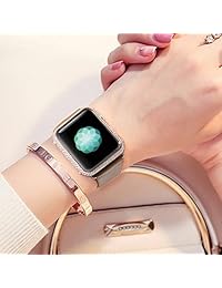 callancity 38 mm Apple Watch Crystal caso exquisito Handcraft Encrusted Rose Gold Diamond Funda para Apple Watch Series 1 2 3