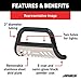 ARIES B35-9002 3-Inch Black Steel Bull Bar Select Nissan Frontier, Pathfinder, Xterra