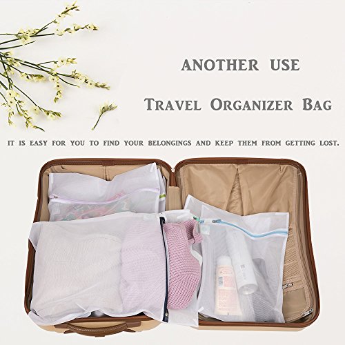 WanaPure 7Pcs Mesh Laundry Bags, Wash Bag - 1 Large, 4 Medium and 2 Small with Premium Zipper for Laundry, Hosiery, Blouse, Sweater, Lingerie, Underwear, Bra, Stocking, Travel Laundry Bags
