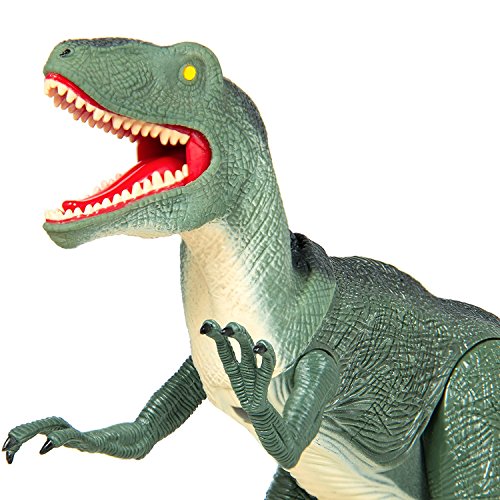 FanBell Remote Control Dinosaur RC Toys Rex Dinosaur Tyrannosaurus T-Rex Velociraptor Dragon Toy Lights Sounds Walking and Roaring Kid Pet Animal