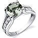 Green Amethyst Solitaire Style Ring Sterling Silver 1.75 Carats Sizes 5 to 9