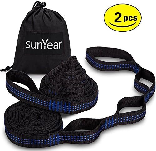 Hammock Straps-Hammock Hanging Straps Set With 2 12KN Wiregate Carabiners Versatile 1400+LBS,32 Loops&100% Non-Stretch Suspension System Kit, Easy Setup And Adjustment, Stuff Sack