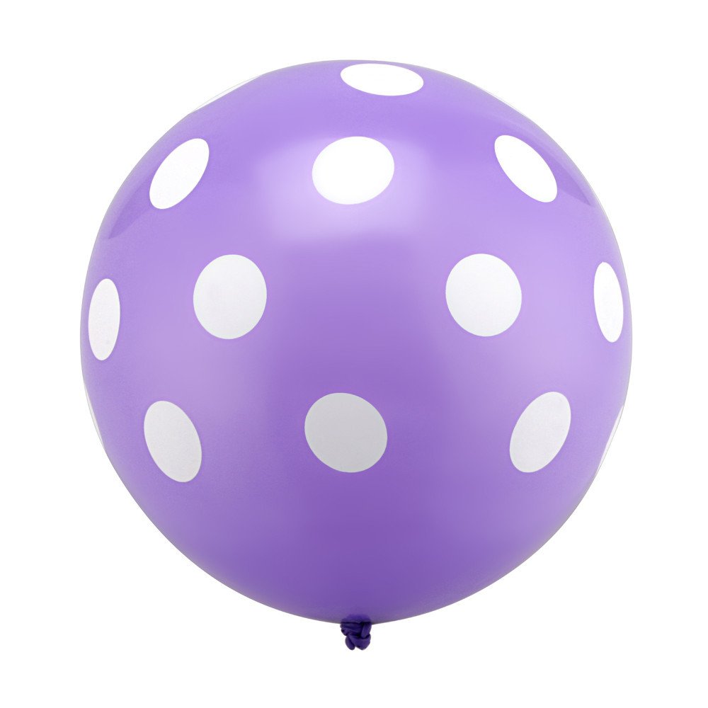 50 pcs 12" (30CM) Polka Dots Balloons Pearlised Metallic Air or Helium Wedding Birthday Christmas Party Decoration in Several Colours (Purple)