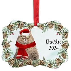 Chocolate Persian Cat Christmas Ornament 2024