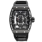 Skone Fashion Skull Watches, Cool Skeleton Watches for Men, Unique Mens Watches relojes de Hombre