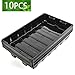YoleShy 10 Pack Strong Plant Growing Trays, Extra Strength Durable Black Plastic Growing Trays (Without Drain Holes) for Greenhouse and Flowers, Wheatgrass, Sprouting, Plants Growing