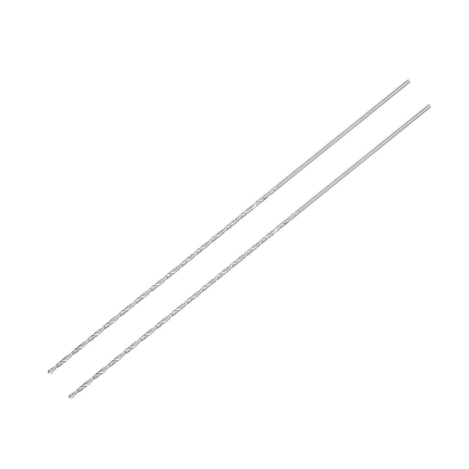 TA-VIGOR 2Pcs 1.5mm Extra Long Twist Drill Bits, 160mm Length High-Speed Steel HSS Straight Shank Spiral Drill Bits for Wood Metal Aluminum Plastic