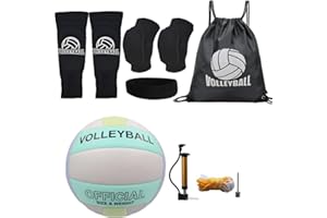Aikelai All in One Volleyball Set, Include Volleyball Knee Pads Volleyball Arm Sleeves Sport Headband Drawstring Bag, Teens Girls Volleyball Gifts for Beginner