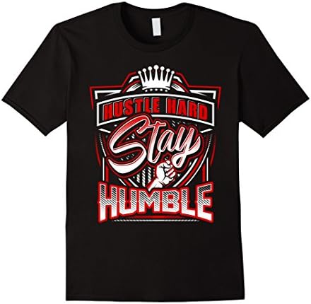 Mens Hustle Hard Stay Humble Urban Hip Hop T-Shirt Small Black