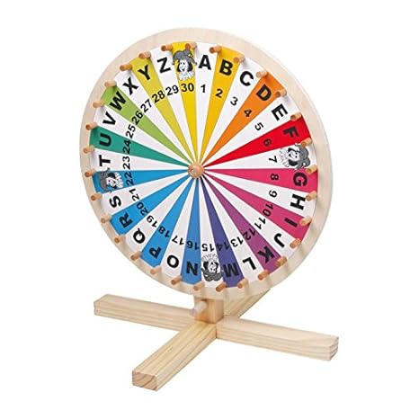 small foot 6251 Gesellschaftsspiel 'Glücksrad' aus Holz, für Lotteriespiele, Wortspiele oder Events, ab 5 Jahren