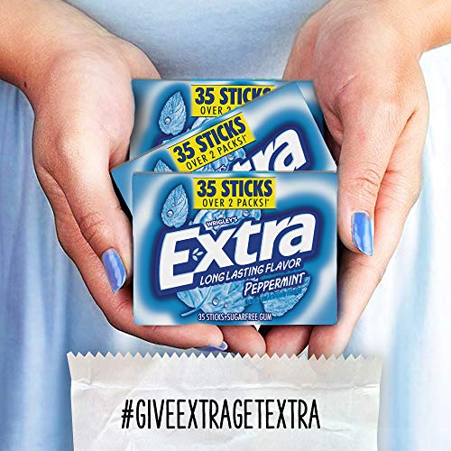 EXTRA Gum Peppermint Sugarfree Chewing Gum Mega Pack, 35 Sticks (Pack