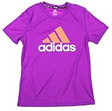 Adidas Big Girls Youth Short Sleeve Climalite Adidas Logo Tee, Color Variations
