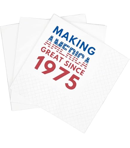 Tortenaufsatz „Making America Great Since 1975“ – Für 50. Geburtstag, Glitzer, Fertig Montiert