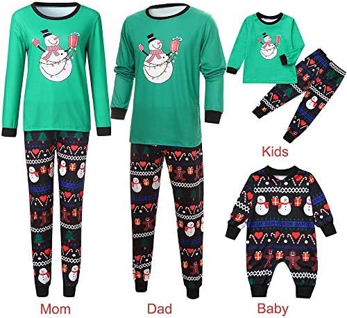 Black Friday Sale Family Matching Clothes Christmas Pyjama Sets Parent-child suit Homewear Family Clothing Set Women Man Newborn Baby Boy Girl Xmas Sleepwear, Toddler Cartoon Snowman Romper