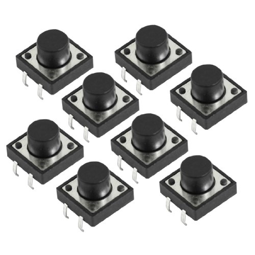 uxcellÂ® 10 Pcs 4 Pin DIP PCB Momentary Push Button Tact Tactile Switch 12 x 12mm x 8mm