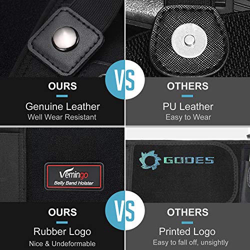 Vemingo Upgraded Belly Band Holster for Concealed Carry Right/Left Hand