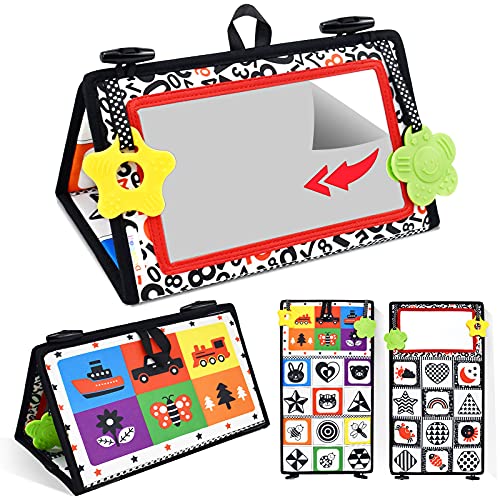 Dr.Rapeti Tummy Time Floor Mirror Baby Floor Mirror High Contrast Baby