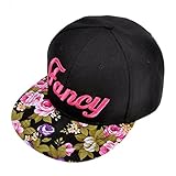 ZLYC Women's Flatbill Visor Snapback Baseball Hat Floral Print Neon Sign