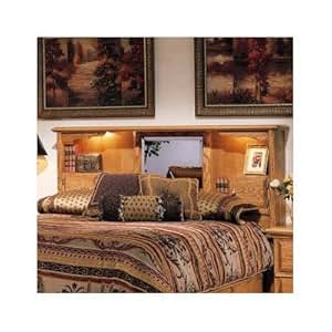 Amazon.com - Queen Wooden Headboard Bookcase Mirror ...