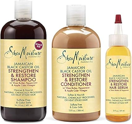 زيت الخروع الأسود الجامايكي من شيا مويستشر مجموعة تركيبات نمو